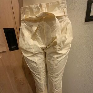 Bottega Veneta pale yellow cropped paperbag waist vintage Trousers 38 US Sz. (2)